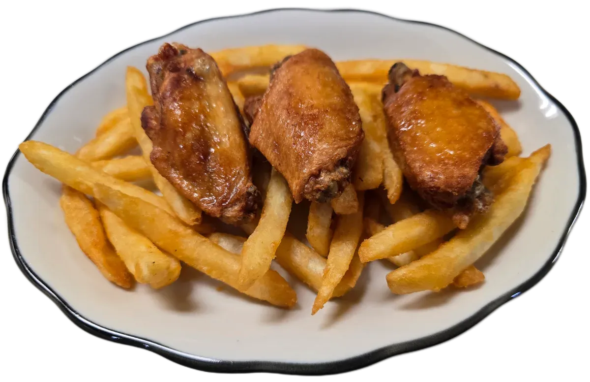 Alitas + papas a la francesa