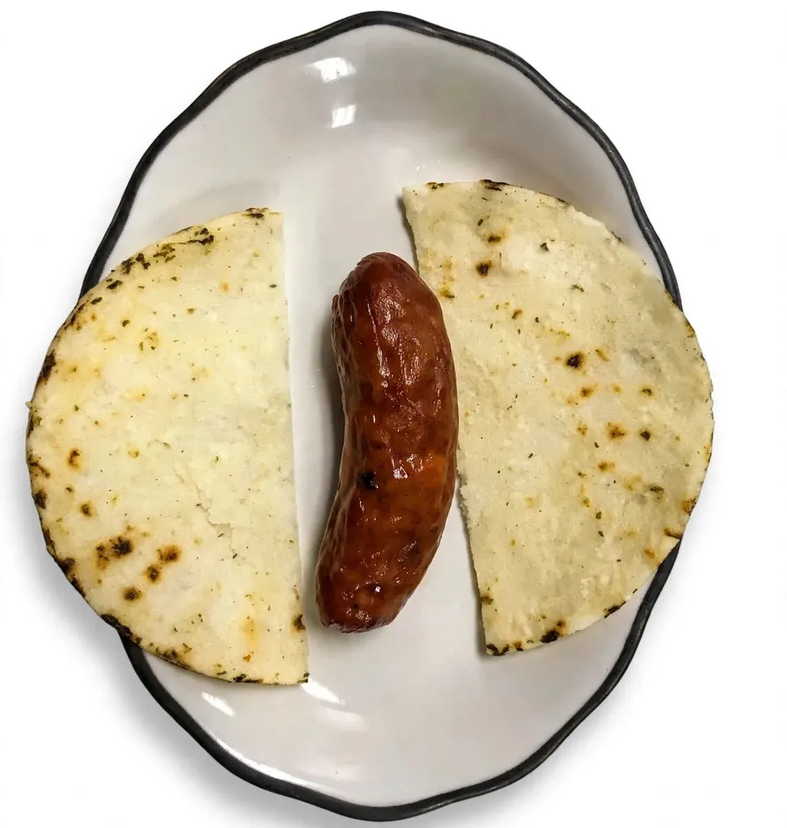 Chorizo con Arepa